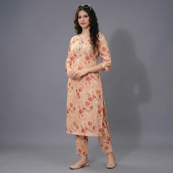 Beige_Rayon_Cotton_Nightwear_Gown_For_Women
