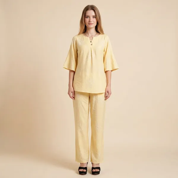 Pastel_Yellow_Rayon_Co-Ord_Set_For_Women