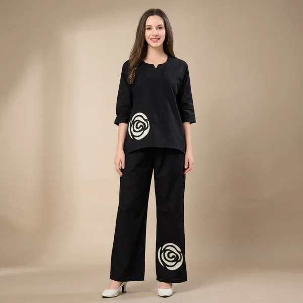 Black_Cotton_With_Applique_Co-Ord_Set_For_Women