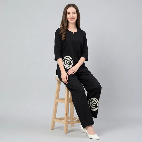 Black_Cotton_With_Applique_Co-Ord_Set_For_Women