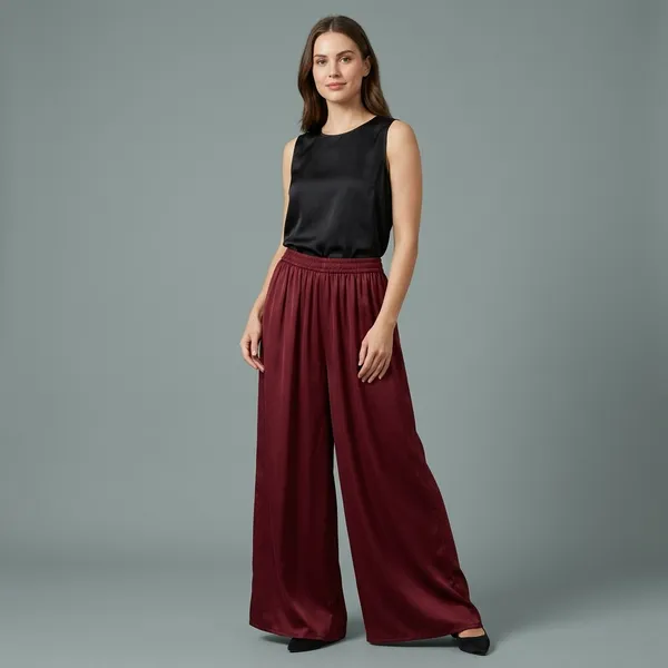 Maroon_Satin_Lycra_Palazzo_Pants_For_Women