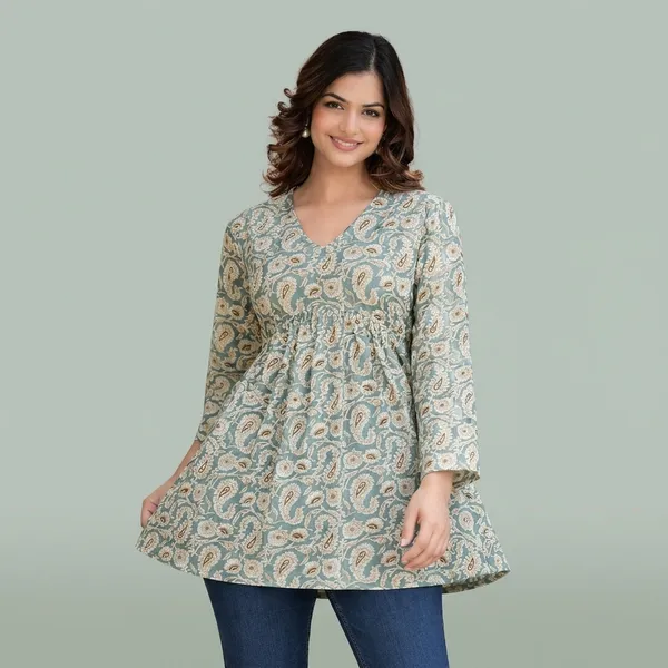 Sage_Green_Cotton_Short_Kurti_For_Women
