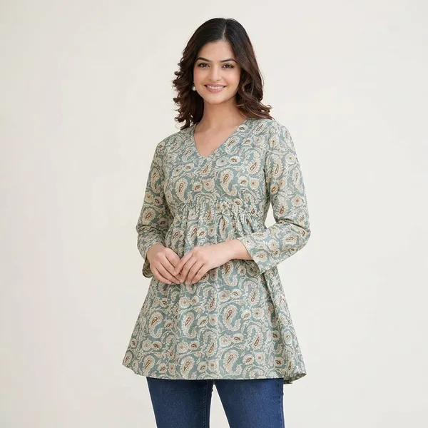 Sage_Green_Cotton_Short_Kurti_For_Women