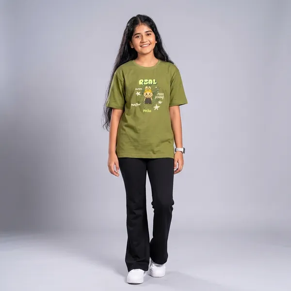 Olive_Green_Hosiery_Oversized_Tshirt_For_Girls