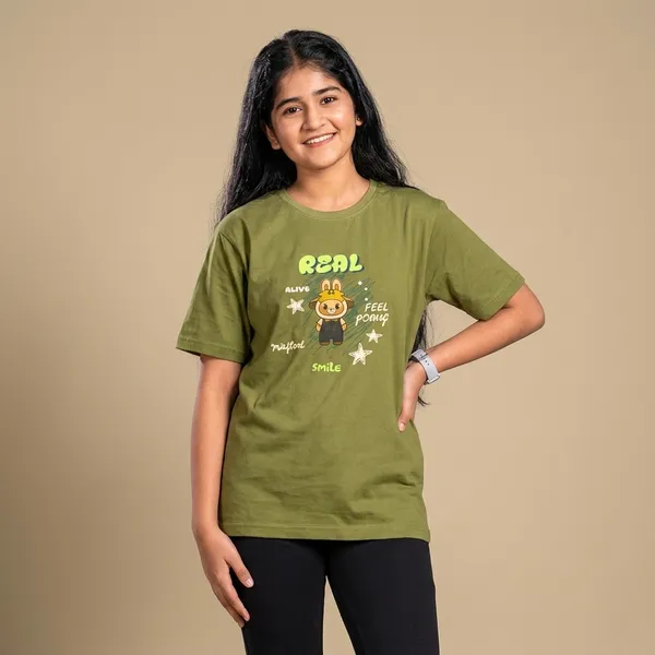 Olive_Green_Hosiery_Oversized_Tshirt_For_Girls