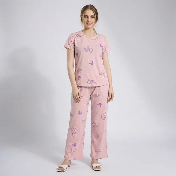 Pink_Hosiery_Night_Suit_Set_For_Women