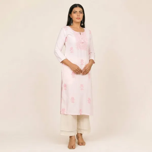 Pink_Rayon_Cotton_Kurti_For_Women
