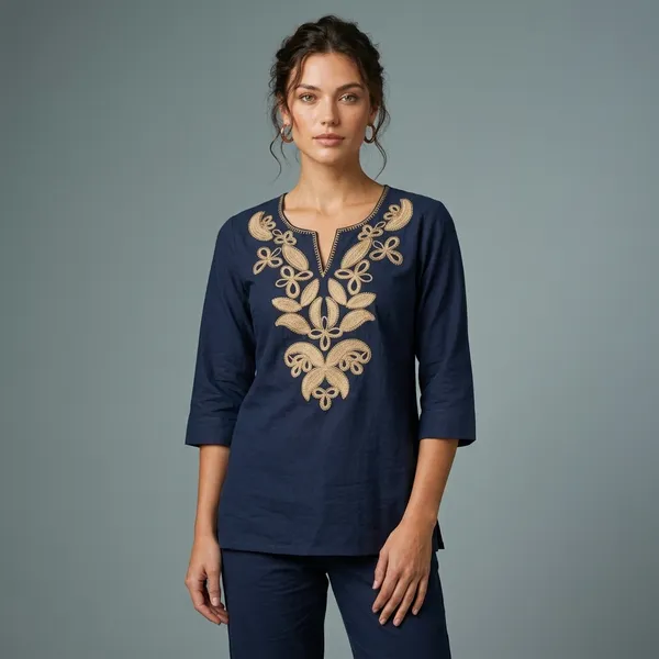 Navy_Blue_Cotton_Top_For_Women
