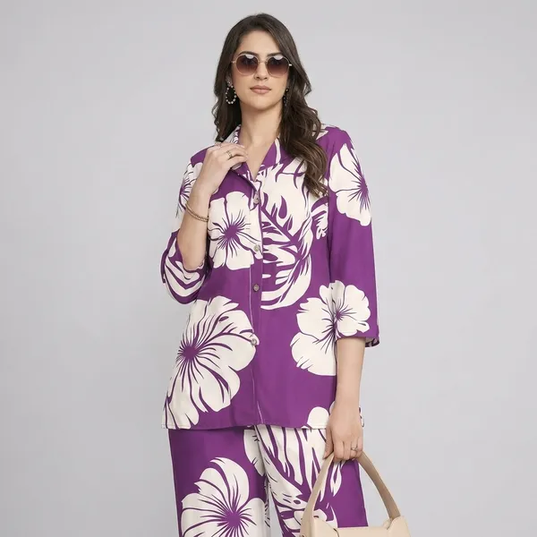 Purple_Rayon_Cotton_Co-Ord_Set_For_Women