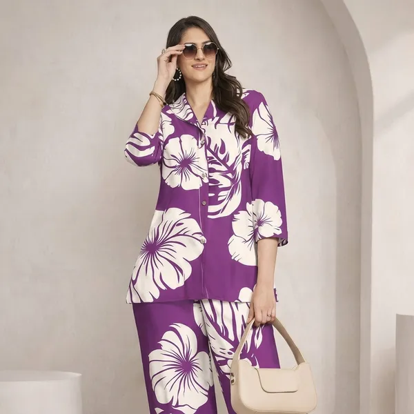 Purple_Rayon_Cotton_Co-Ord_Set_For_Women
