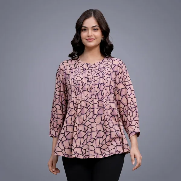 Pink_Cotton_Short_Kurti_For_Women