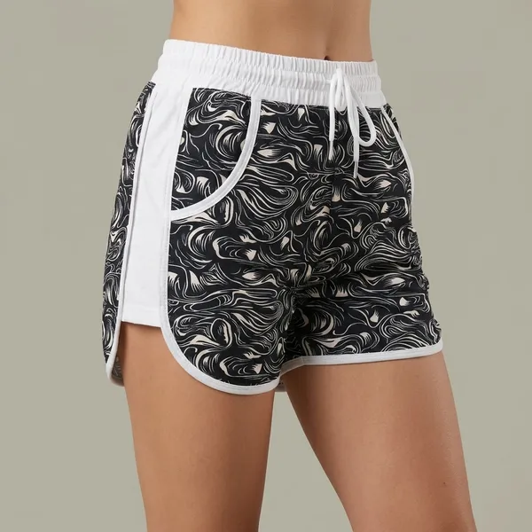 Black_And_White_Hosiery_Short_For_Women