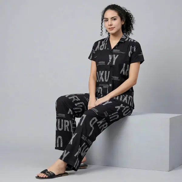 Black_Hosiery_Shirt_And_Pyjama_Set_For_Women