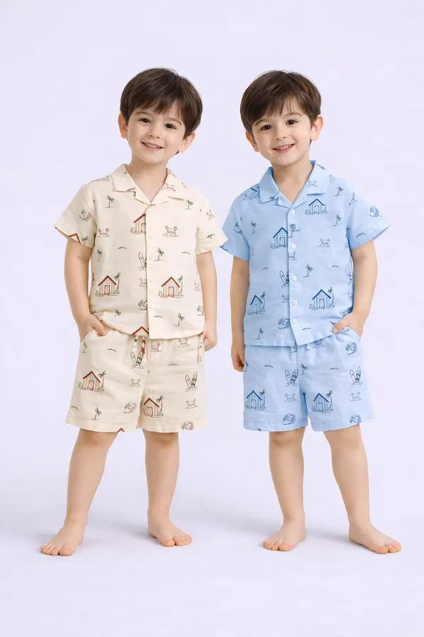 Beige_And_Sky_Blue_Cotton_Sleepwear_Set_For_Boys
