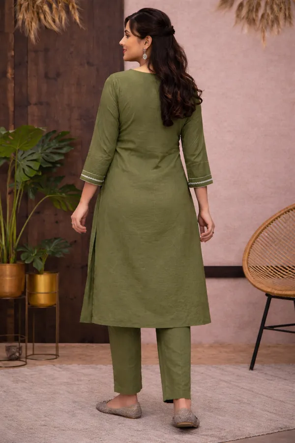 Olive_Green_Rayon_Straight_Floral_Kurta_Set_For_Women