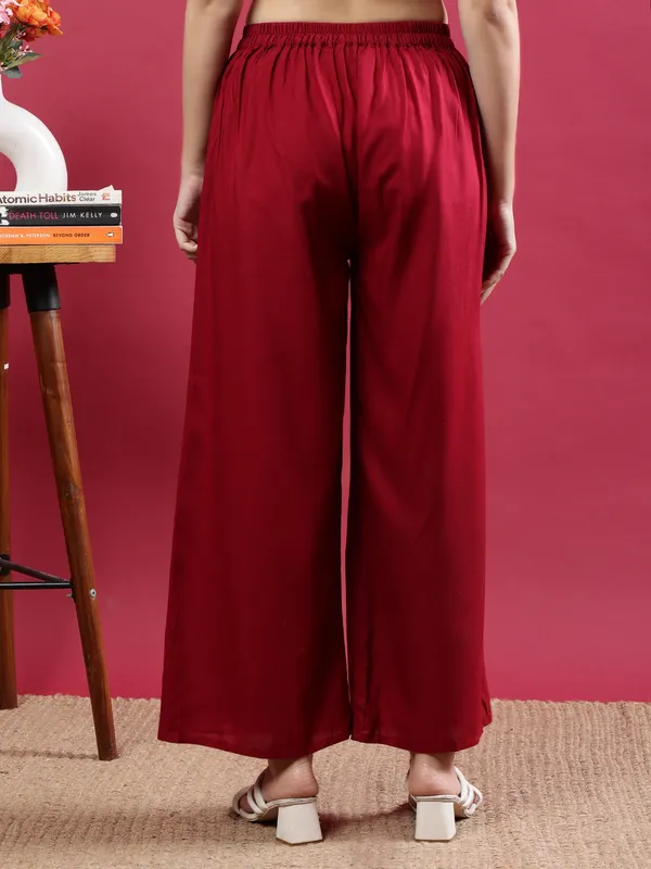 Red_Premium_Cotton_Trousers_For_Women