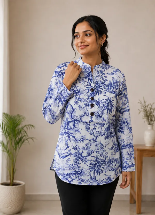 Blue_Premium_Rayon_Top_For_Women