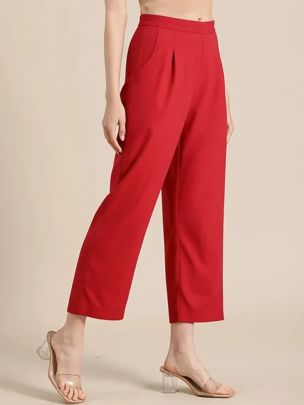 Red_Premium_Cotton_Trousers_For_Women