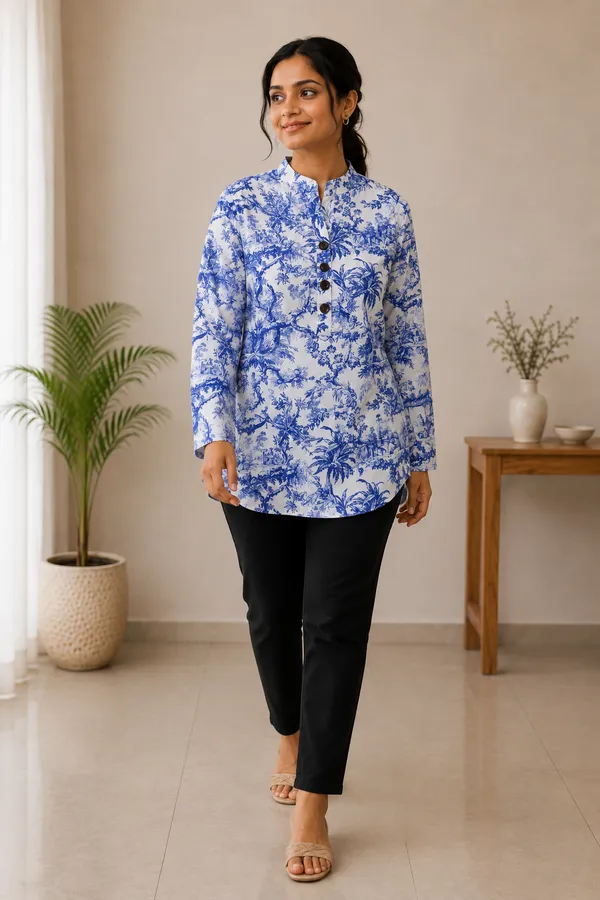 Blue_Premium_Rayon_Top_For_Women
