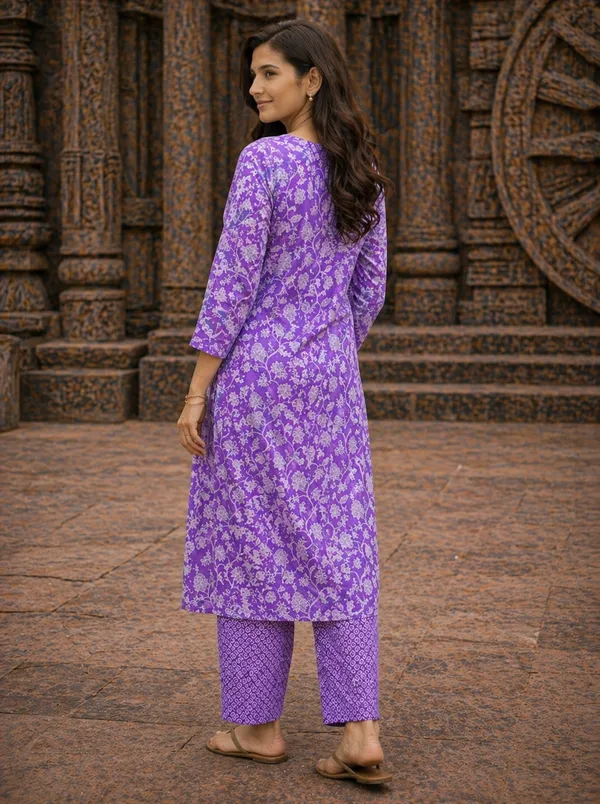 Purple_Rayon_Straight_Floral_Print_Kurta_Set_For_Women