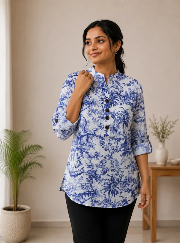 Blue_Premium_Rayon_Top_For_Women