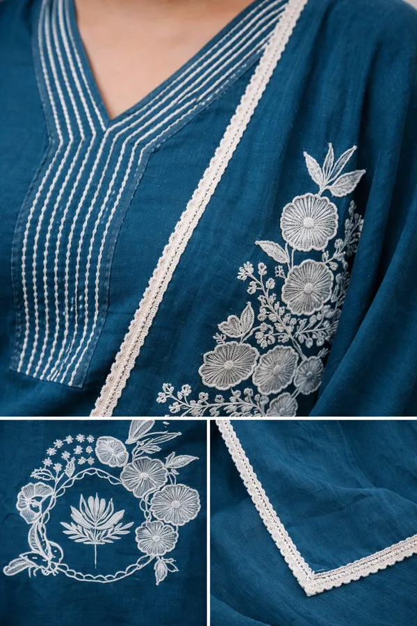 Teal_Blue_Rayon_Straight_Embroidered_Kurta_Set_For_Women