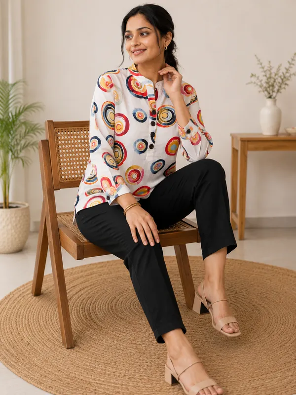 White_Premium_Rayon_Top_For_Women