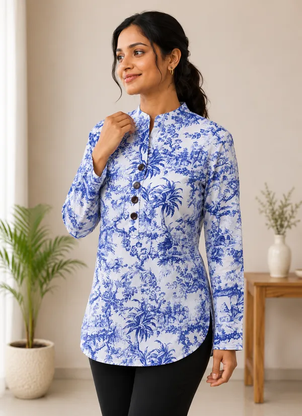 Blue_Premium_Rayon_Top_For_Women