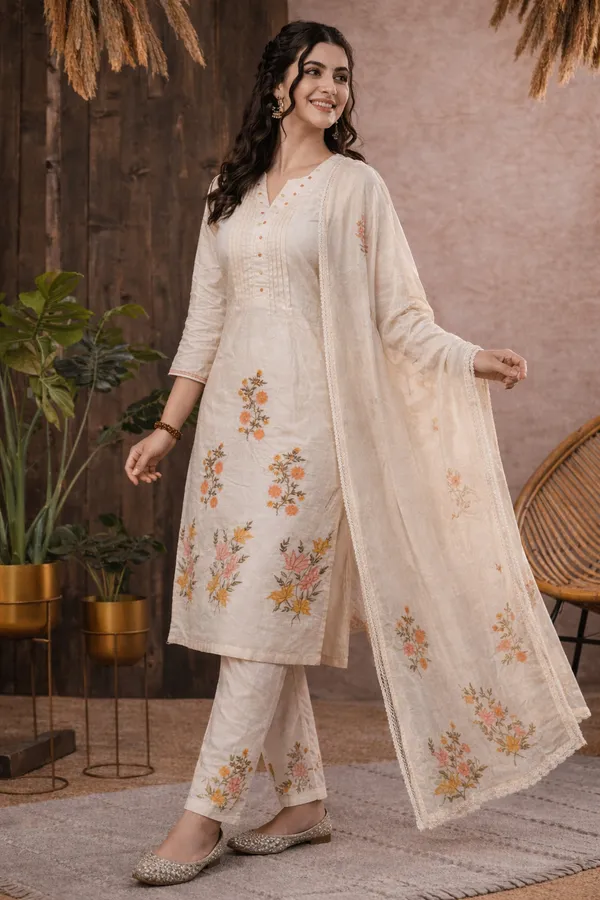 Cream_Cotton_Straight_Floral_Embroidered_Kurta_Set_For_Women