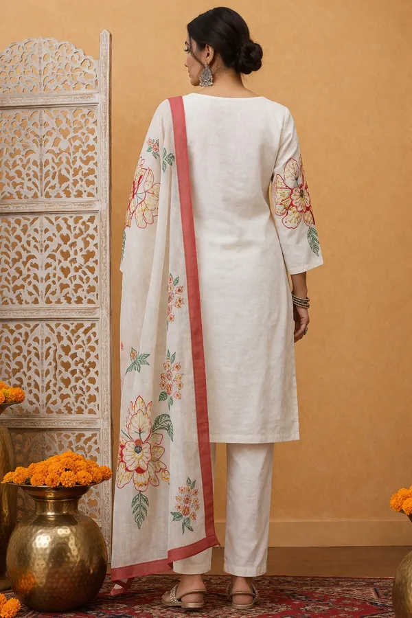 White_Cotton_Straight_Floral_Embroidered_Kurta_Set_For_Women