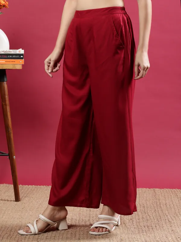Red_Premium_Cotton_Trousers_For_Women