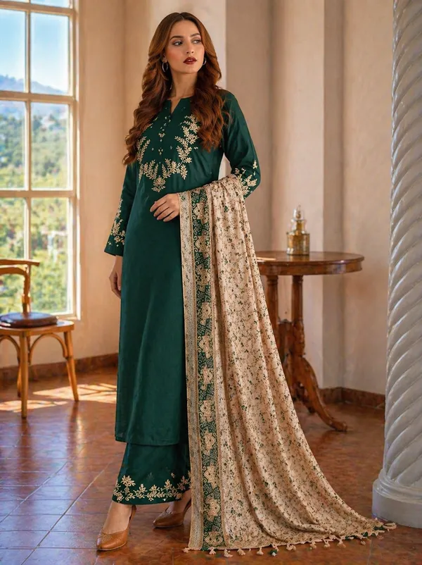 Green_Rayon_Straight_Embroidered_Kurta_Set_For_Women