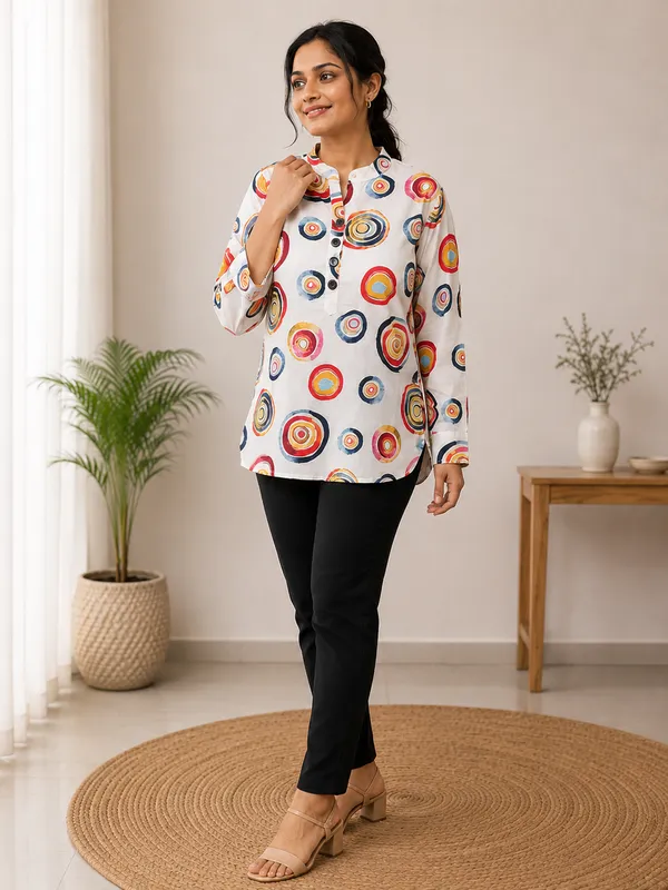 White_Premium_Rayon_Top_For_Women