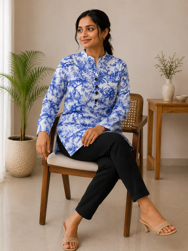 Blue_Premium_Rayon_Top_For_Women
