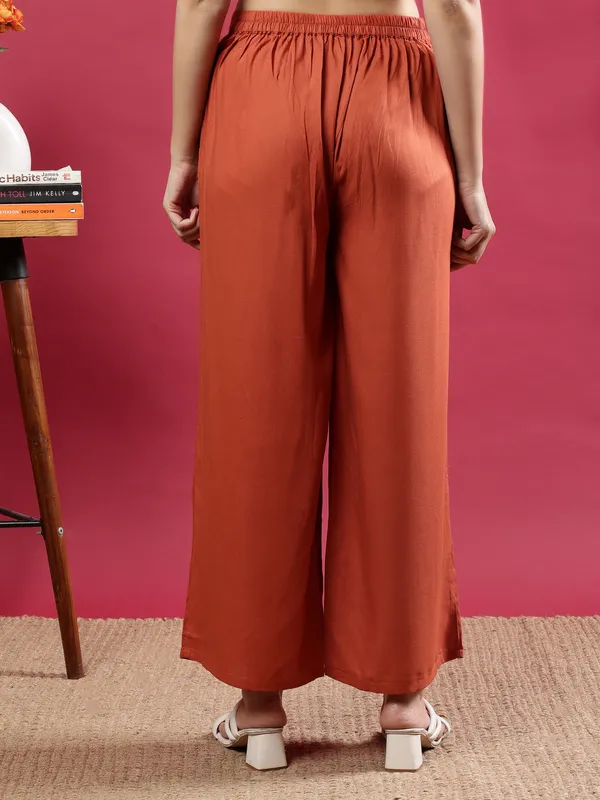Orange_Premium_Cotton_Trousers_For_Women