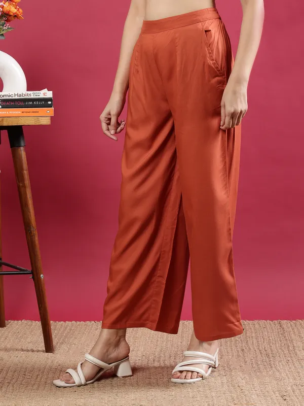 Orange_Premium_Cotton_Trousers_For_Women