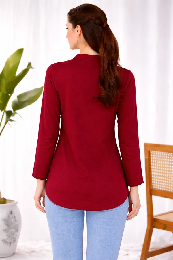 Maroon_Cotton_Straight_Fit_Solid_Tunic_For_Women