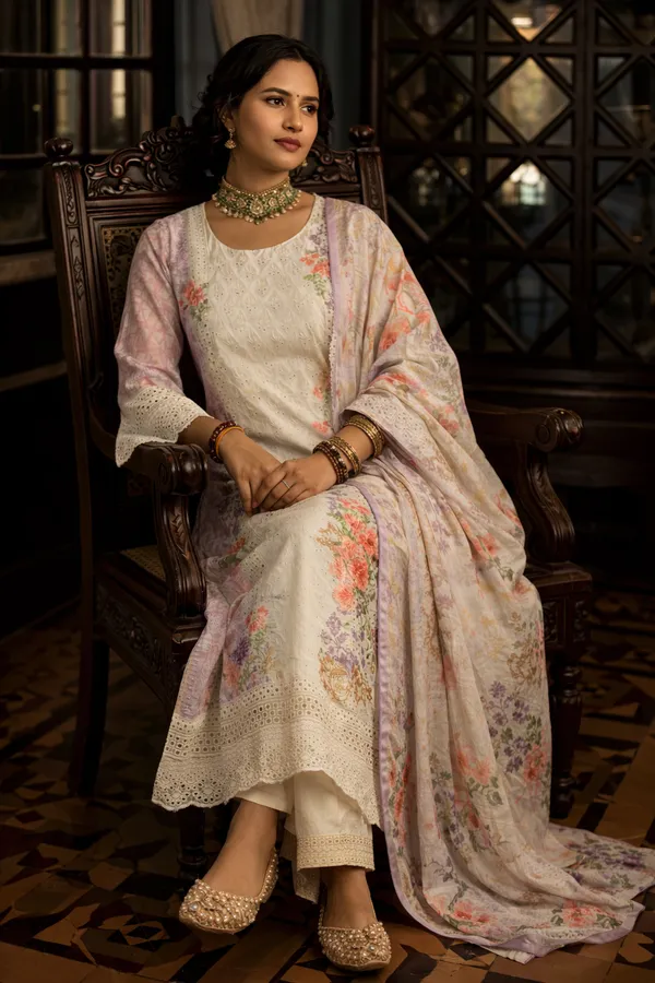 Off_White_Cotton_Straight_Floral_Print_Kurta_Set_For_Women
