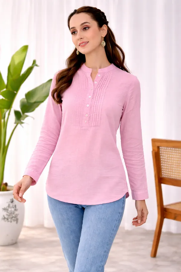 Pink_Cotton_Straight_Fit_Solid_Tunic_For_Women