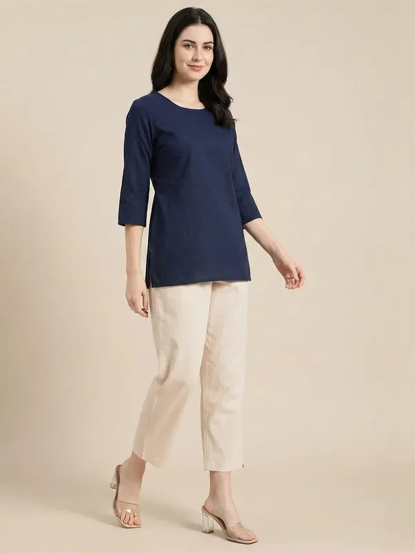 Cream_Premium_Cotton_Trousers_For_Women