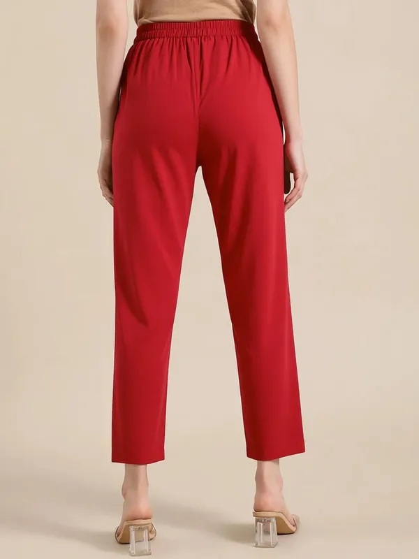 Red_Premium_Cotton_Trousers_For_Women