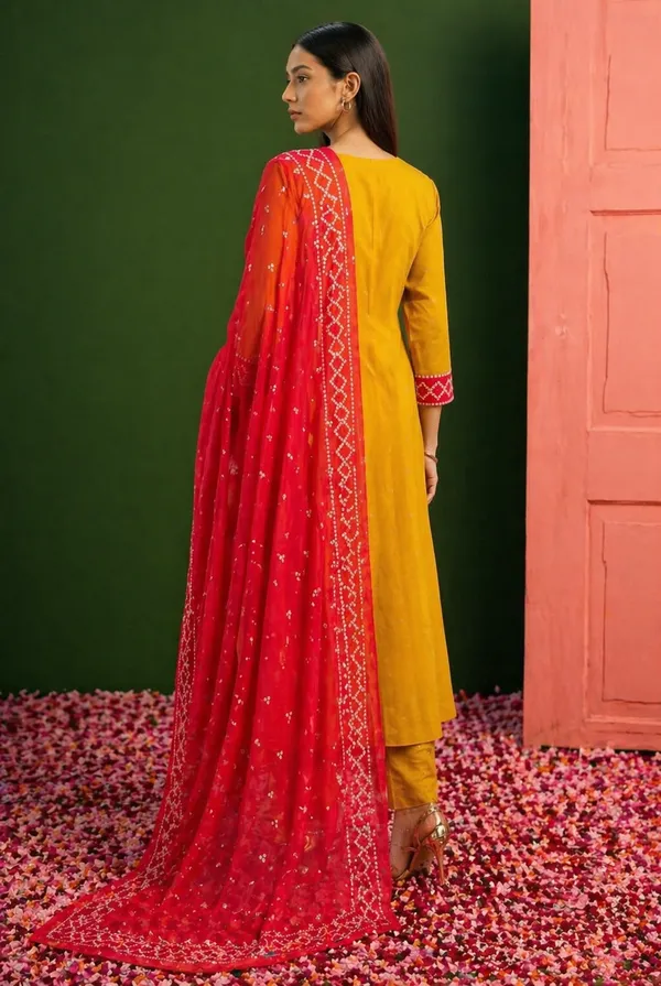 Mustard_Premium_Rayon_Kurta_Set_For_Women
