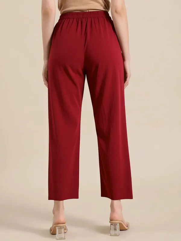 Maroon_Premium_Cotton_Trousers_For_Women