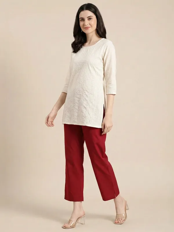Maroon_Premium_Cotton_Trousers_For_Women