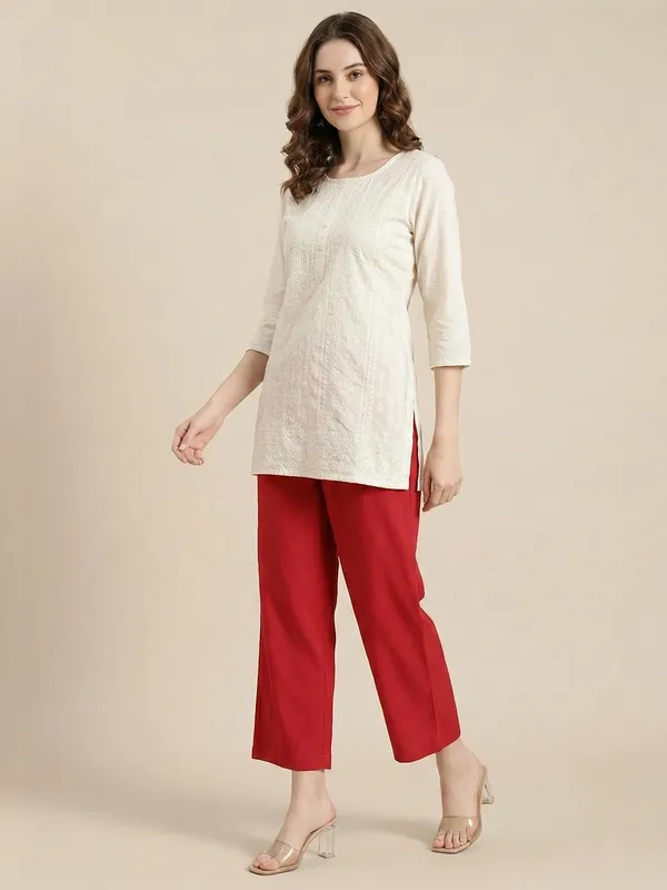 Red_Premium_Cotton_Trousers_For_Women