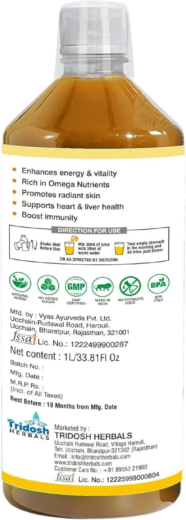 TRIDOSH_HERBALS_Sea_Buckthorn_Juice_1L_|_Natural_Antioxidant-Rich_Herbal_Health_Drink_(1_L)
