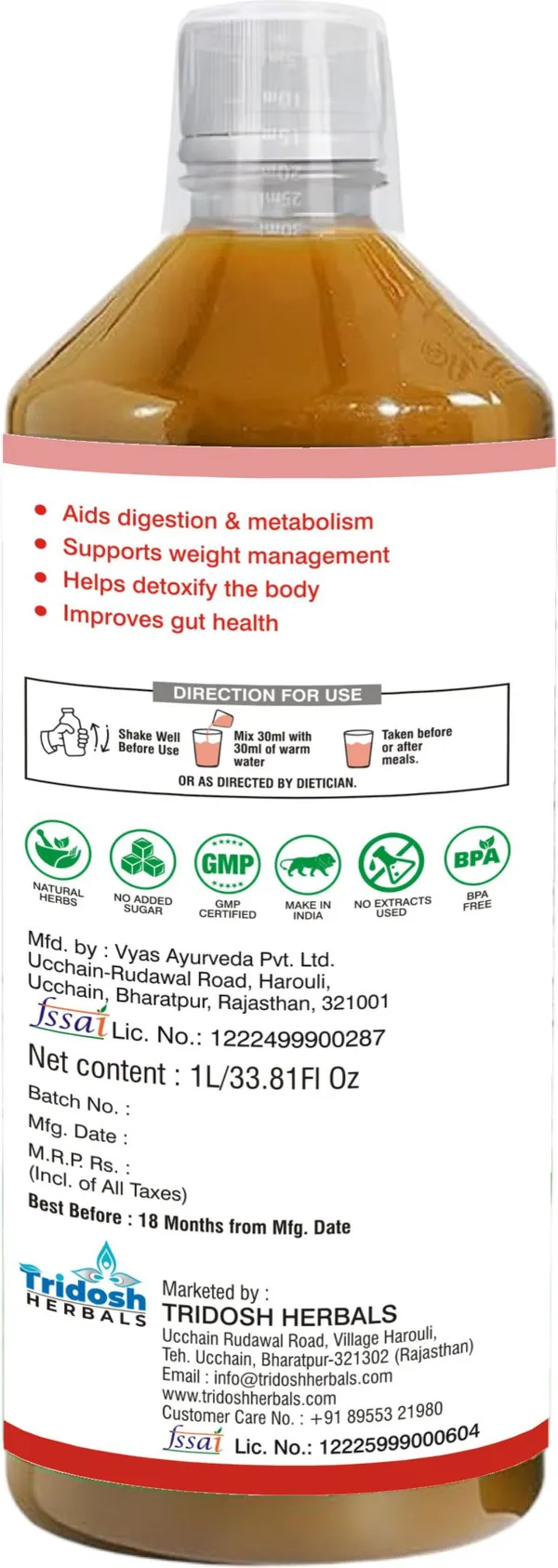 TRIDOSH_HERBALS_Himalayan_Apple_Cider_Vinegar|Supports_Digestion,Detox_&_Weight_Management_(1_L)
