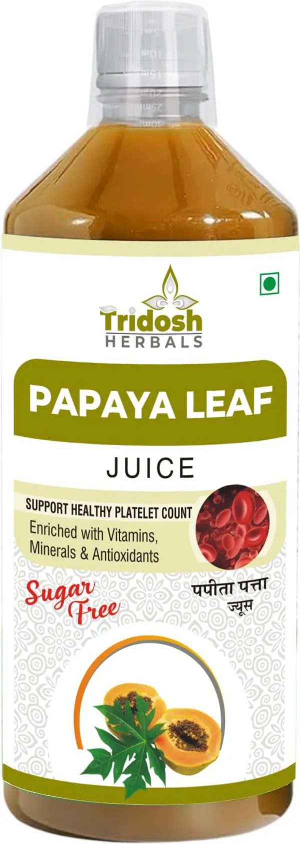 TRIDOSH_HERBALS_Papaya_Leaf_Juice|Support_Healthy_Platelet_Count,Immunity_&_Detox,Digestion_(1_L)