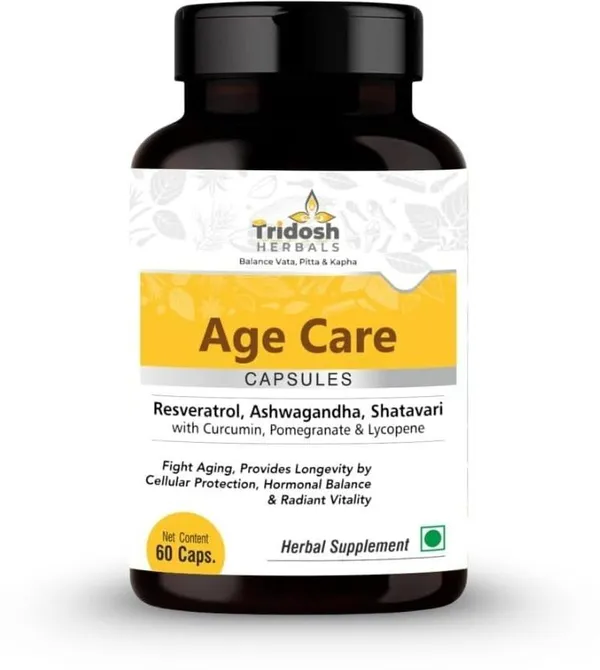 TRIDOSH_HERBALS_Age_Care_Capsules|Anti-Ageing_Herbal_Supplement|Ashwagandha,Shatavari_&_Curcumin_(60_Capsules)