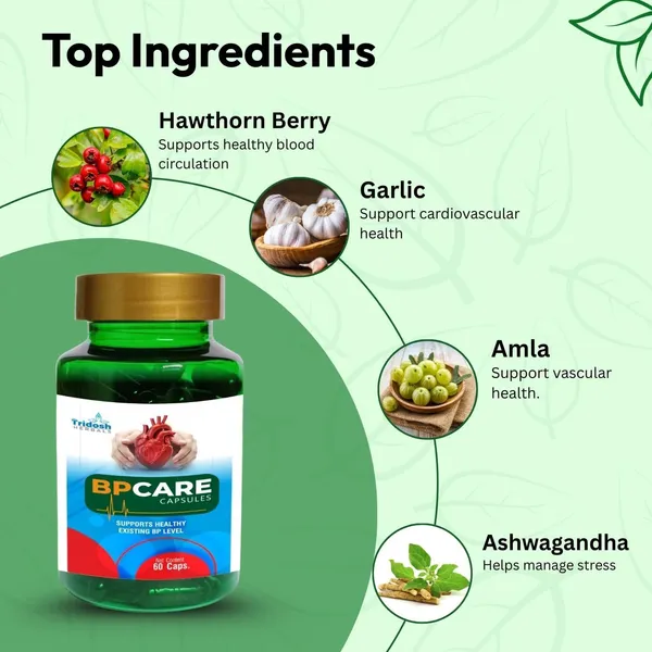 TRIDOSH_HERBALS_Bp_Care_Capsules|Support_Healthy_Blood_Pressure_Levels_And_Heart_Health_(60_Capsules)